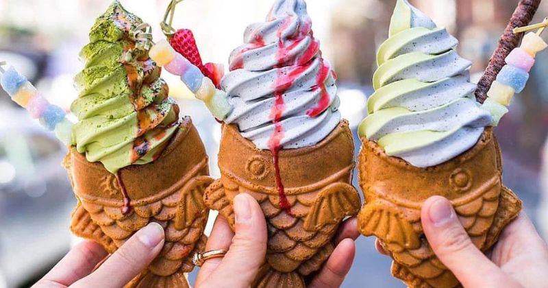 ขนมสตรีทฟู้ดรสเด็ด: ไทยากิซอฟต์เสิร์ฟ (Taiyaki Soft Serve)