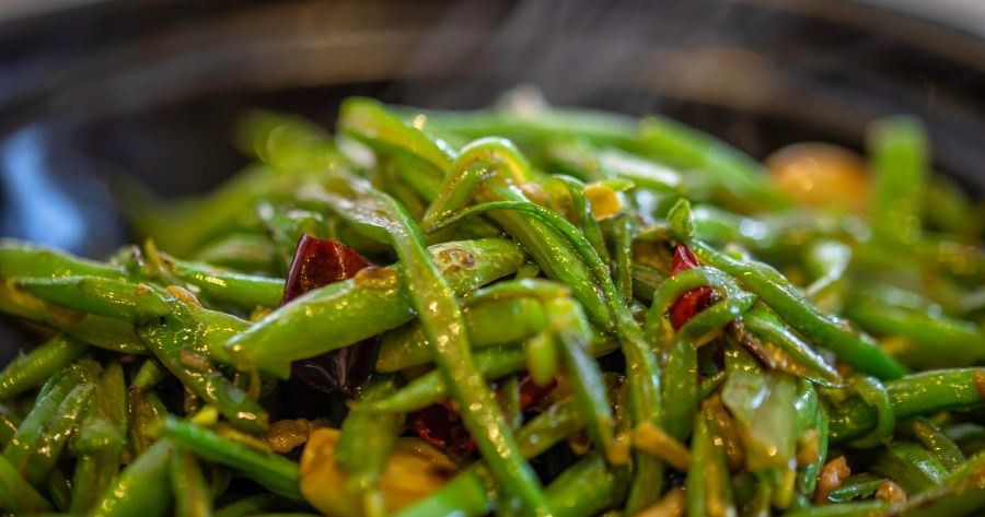 อาหารจีนอร่อย เมนู Stir-Fried Green Beans (ผัดถั่วแขก)