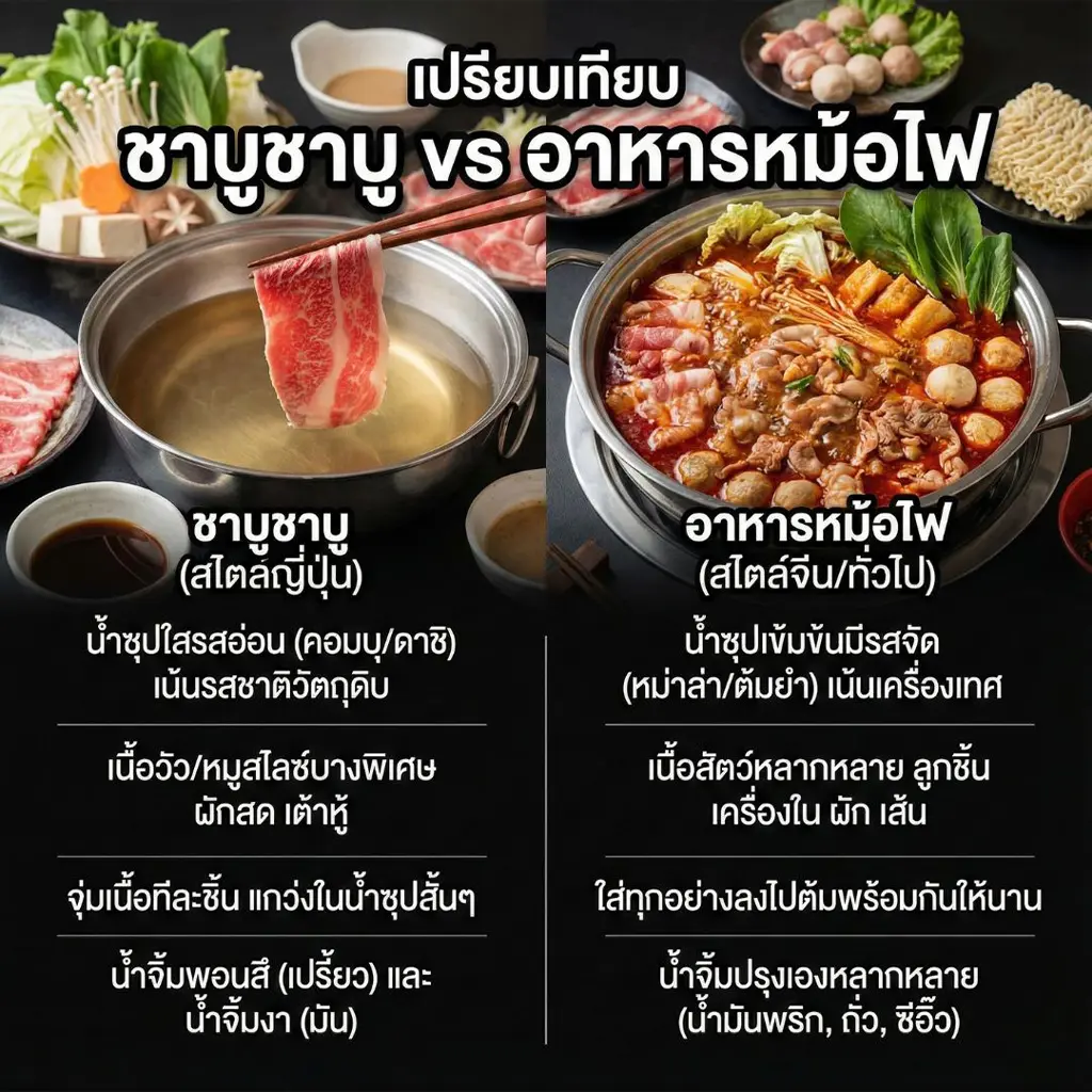 ความแตกต่างระหว่างชาบูชาบูกับอาหารหม้อไฟอื่นๆ #3 ความแตกต่างระหว่างชาบูชาบูกับอาหารหม้อไฟอื่นๆ