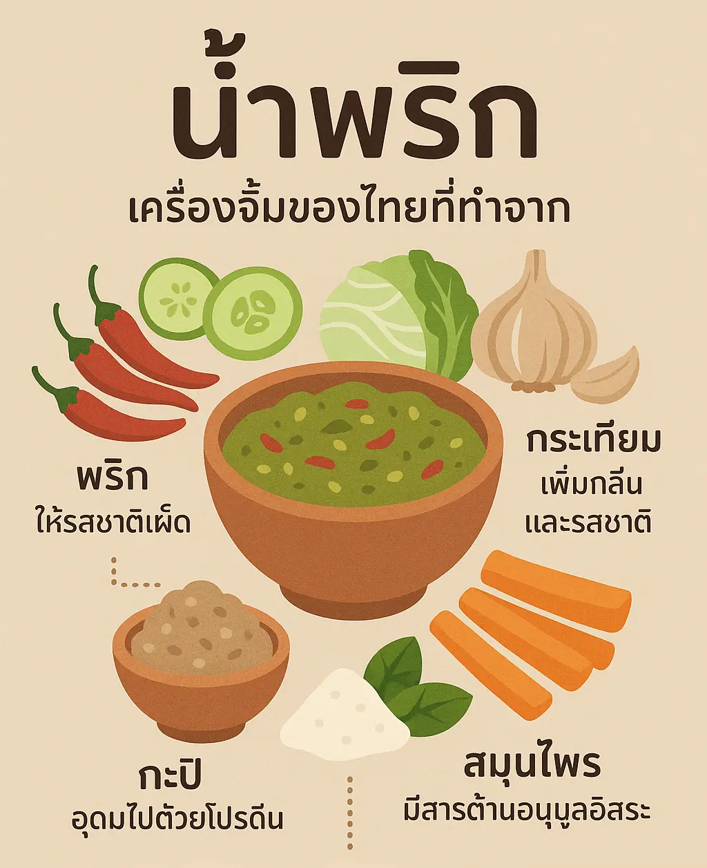 น้ำพริก คืออะไร? ทำความเข้าใจกับเครื่องจิ้มไทยโบราณ