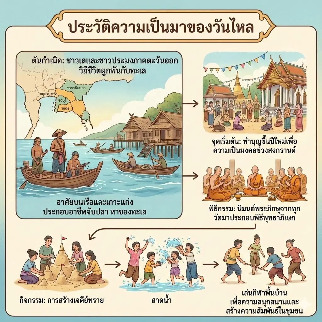 ประวัติความเป็นมาของวันไหล จากชาวเลสู่ประเพณีท้องถิ่น