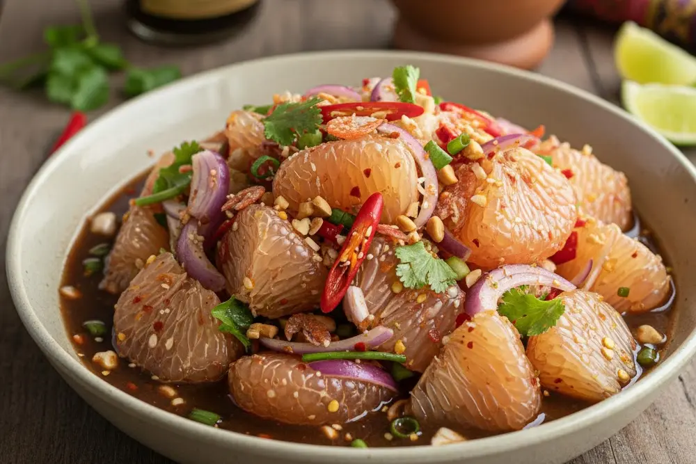 ยำส้มโอน้ำปลาร้า