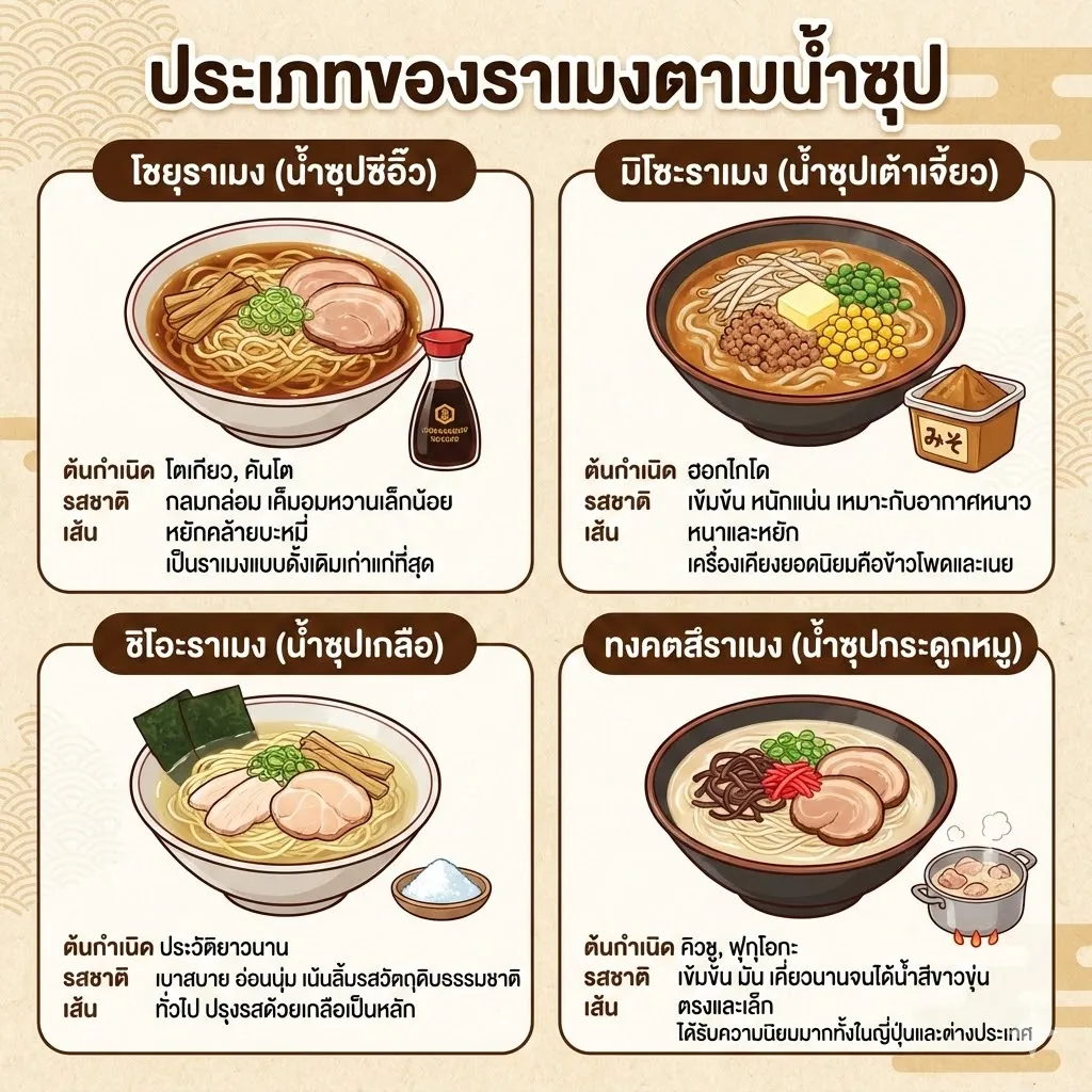 ประเภทของราเมงตามน้ำซุป