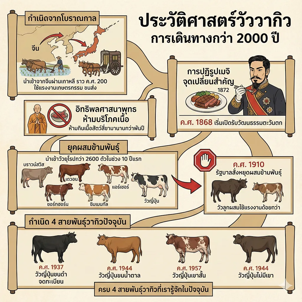 ประวัติความเป็นมาของวัววากิว