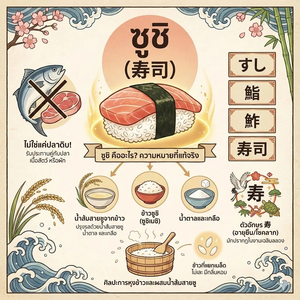 ซูชิ คืออะไร? ความหมายที่แท้จริง