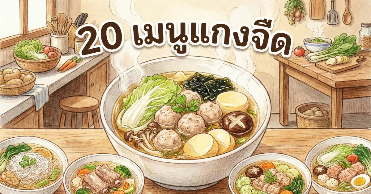 20 เมนูแกงจืดอร่อย พร้อมส่วนผสมและวิธีทำแบบละเอียด