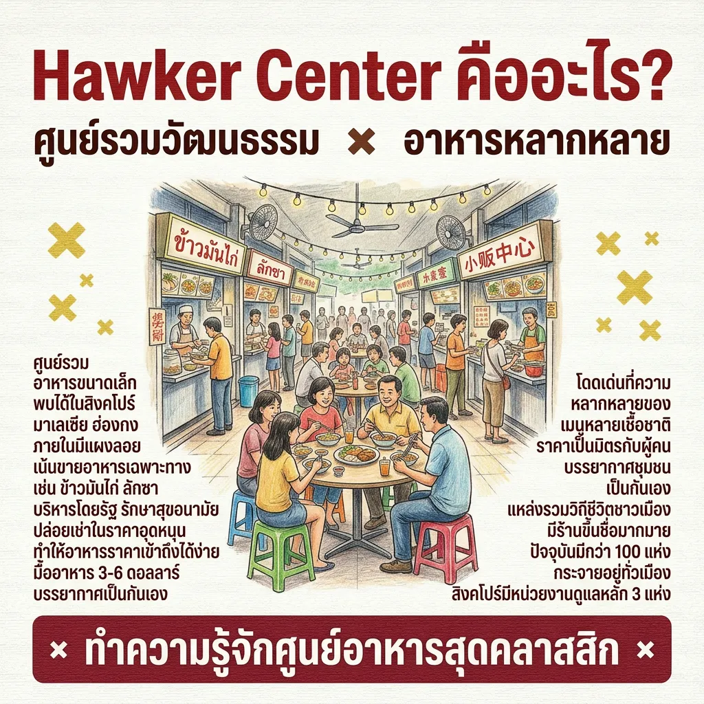 #2 Hawker Center คืออะไร? ทำความรู้จักศูนย์อาหารสุดคลาสสิก