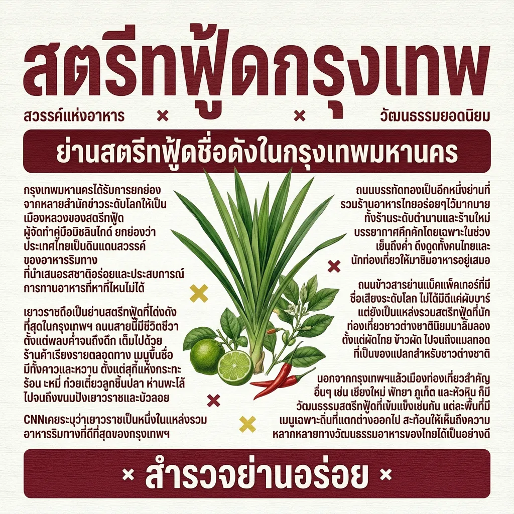 ย่านสตรีทฟู้ดชื่อดังในกรุงเทพมหานคร