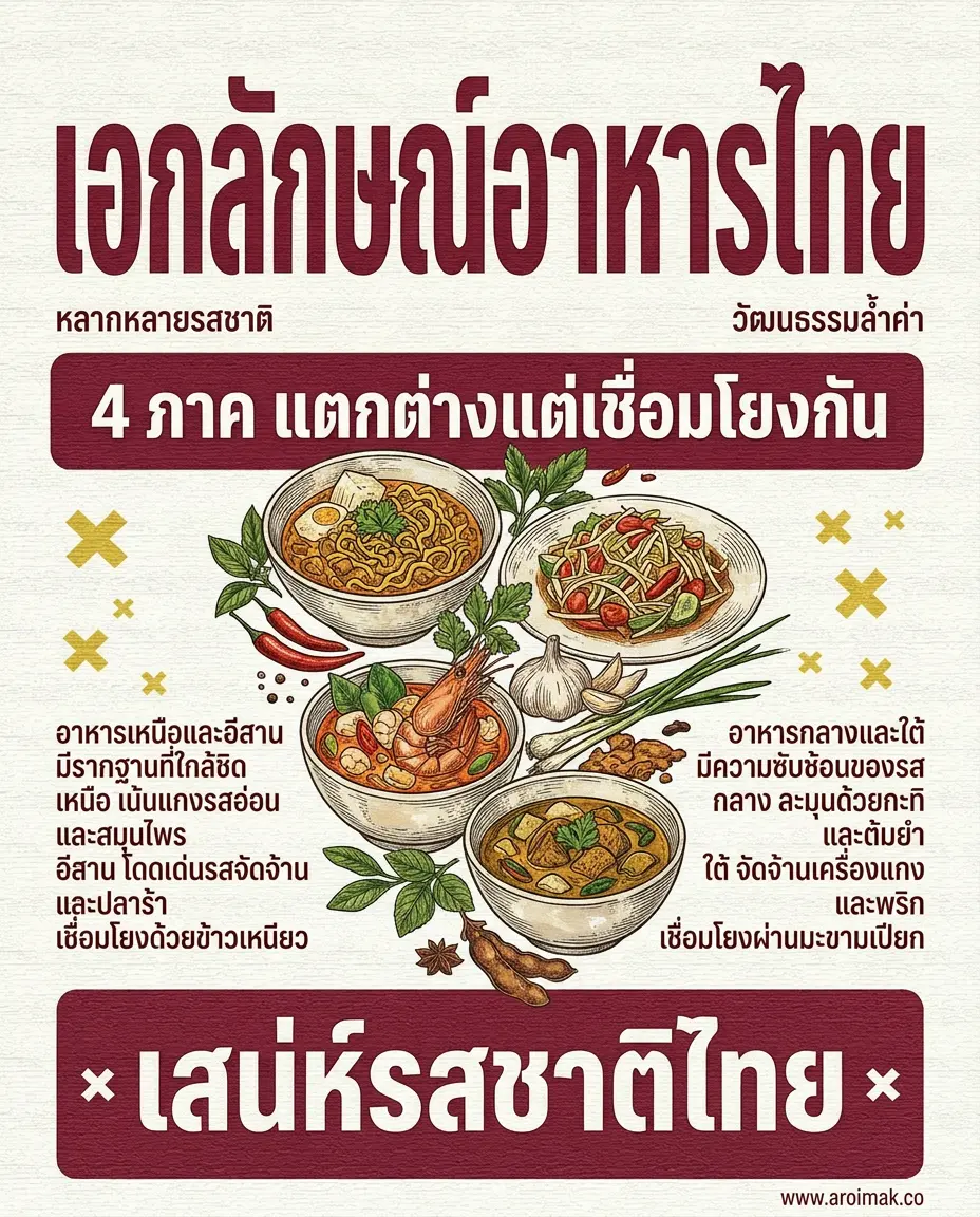 เอกลักษณ์อาหารไทย 4 ภาค ที่แตกต่างแต่เชื่อมโยงกัน