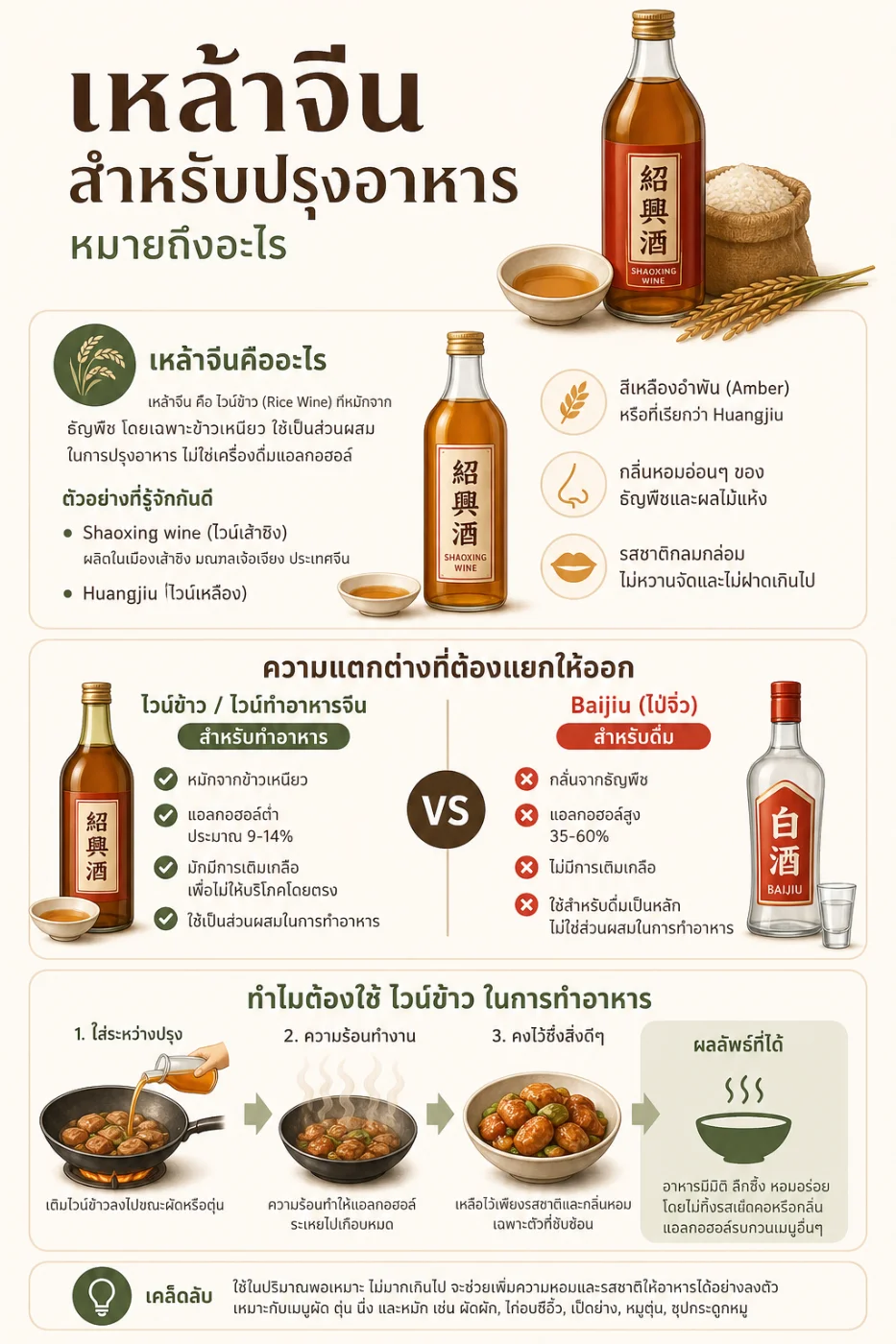 เหล้าจีนสำหรับปรุงอาหาร หมายถึงอะไร