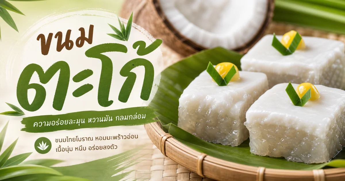 ขนมตะโก้ คืออะไร? ประวัติ สูตรวิธีทำ ขนมไทยโบราณสองชั้น