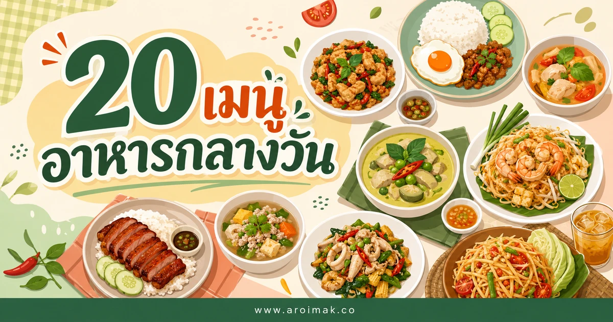 20 เมนูอาหารกลางวัน ทำง่าย วางแผนมื้ออร่อยได้ทุกวัน